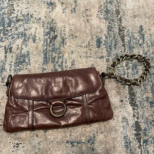 Hobo Genuine leather Wristlet Purse Clutch Brown